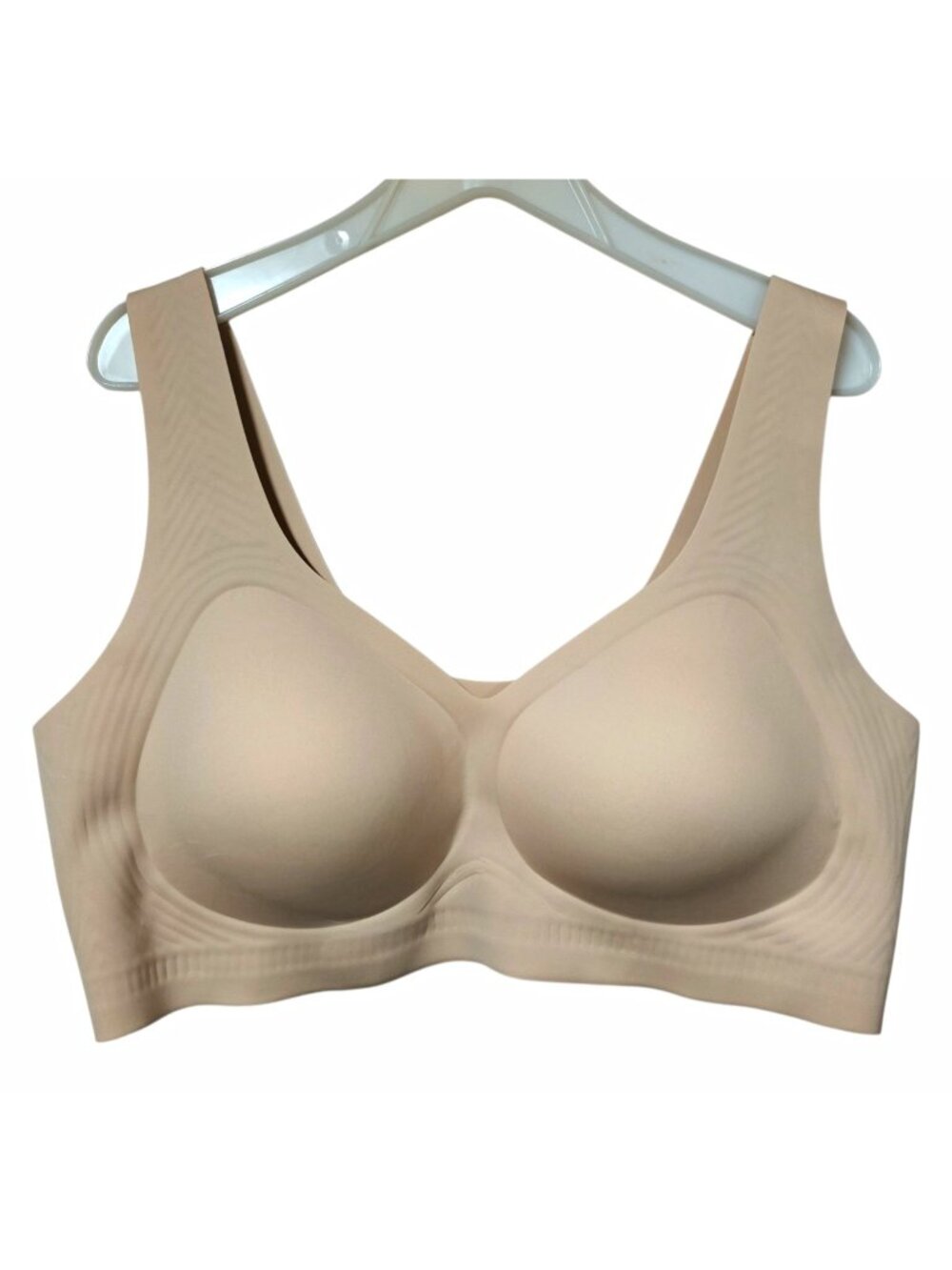 SHECURVE Bralette Bra 5XL Beige Seamless Wireless Pullover Wide Strap Pads